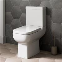 Close Coupled Rimless Toilet Space Saving Cistern Pan Soft Close Ceramic White