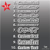 2x Outlined Custom Personalised Text Decal Stickers Name Car Bike Window Vinyl