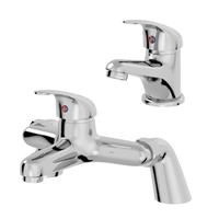 Bathroom Basin Sink Monobloc Mixer Tap Bath Filler Mixer Tap Chrome Single Lever