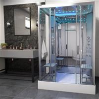 Insignia Platinum Twin Steam Shower Cabin Enclosure Rectangle 1400x900mm Chrome