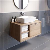 Bathroom Wall Hung Vanity Unit Sink Cabinet Wash Basin Sink Storage Drawer 800mm