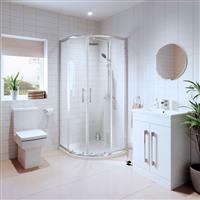 Bathroom Suite Quadrant Shower Enclosure Vanity Unit Basin Sink Toilet WC 900mm