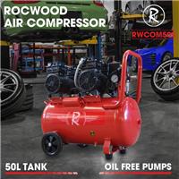 Air Compressor Electric 50L Litre 2HP 1500w Silent Portable Oil Free 8bar 116psi