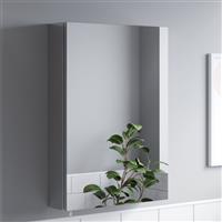 Bathroom Single Door Mirror Stainless Steel Sleek Modern Cabinet 500 x 700mm