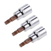 3 Pcs 3/8-Inch Drive Torx T30 Bit Socket S2 Steel 48mm Length