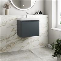 Wall Mounted Bathroom Vanity Unit Basin Sink Storage Furniture Cabinet 500 Grey
