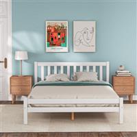 White 4ft6 Pine Wood Bed Frame Solid Double Size Wooden Bed Bed Room Furniture