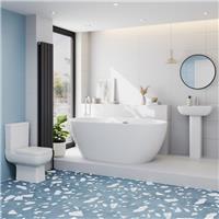 Bathroom Suite 1500mm Freestanding Bath Toilet WC & Sink Basin Full Pedestal