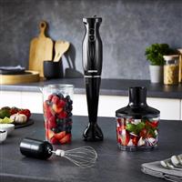 4-in-1 Hand Blender Mixer Chopper Food Processor Stainless Steel Blade White