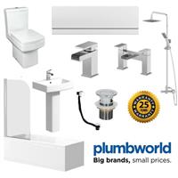 Complete Bathroom Suite Close Coupled Toilet Basin Straight Bath Screen Taps