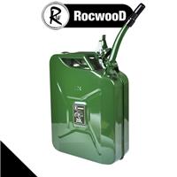 Fuel Can 20L Jerry Army Green Metal Diesel Gasoline Petrol Oil Plus Spout Green