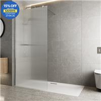 Walk In Wet Room Shower Screen Frameless 8mm Fluted Glass Polished Chrome 1000mm