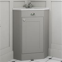Corner Bathroom Vanity Unit Basin Sink Traditional Cabinet Furniture Grey 580mm