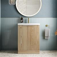 Bathroom Vanity Unit Basin Sink Free Standing 600mm Door Cabinet Storage Wood