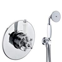 Traditional Chrome Concentric Thermostatic Control Concealed Shower Kit 1 Outlet
