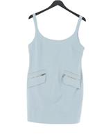 Karen Millen Women's Midi Dress UK 12 Blue Cotton