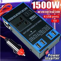 1500W Car Power Inverter Converter Adapter DC 12V to AC 240V 4 USB Socket Wave