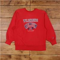 Vintage Champion College Sweatshirt XL Slim USA Made Reverse Weave Red Logo - XL Regular