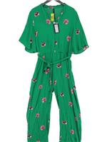 Y.A.S Women's Jumpsuit UK 14 Green Floral 100% Viscose Straight Jumpsuit