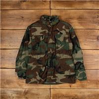 Vintage Military Jacket S 80s M65 Camouflage Green - S Regular