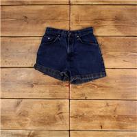 Vintage Levi's Denim Shorts 27 Levis Hemmed USA Made Jorts Womens Dark Wash - 27 Regular