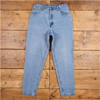 Vintage Levis 551 Jeans 30 x 31 USA Made 90s Stonewash Tapered Blue Womens - 30 Regular