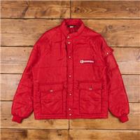 Vintage Swingster Workwear Jacket L 80s Puffer Red Zip Snap - L Regular