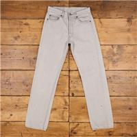 Vintage Levis 501 Jeans 28 x 32 USA Made 90s Light Wash Straight Grey Red Tab - 28 Regular