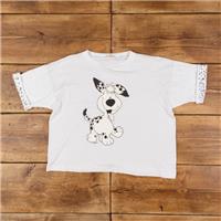 Vintage Single Stitch T Shirt Graphic 2XL 80s USA Made Dog Cropped White Tee - 2XL Regular