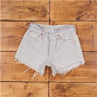 Vintage Levi's Denim Shorts 26 Levis 501 XX Raw Hem Womens Light Wash Grey - 26 Regular