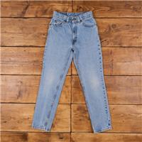 Vintage Levis 214 Jeans 24 x 27 USA Made 90s Stonewash Tapered Blue Womens - 24 Regular