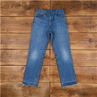 Vintage Levis 516 Jeans 28 x 31 90s Raw Hem Stonewash Straight Blue Womens - 28 Regular
