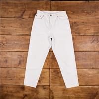 Vintage Levis 551 Jeans 31 x 28 USA Made 90s Light Wash Tapered White Womens - 31 Regular