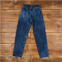 Vintage Levis 550 Jeans 26 x 31 USA Made 90s Raw Hem Acid Wash Tapered Blue - 26 Regular