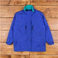 Vintage L.L.Bean Windbreaker Jacket M Gorpcore Padded Full Zip Insulated Blue - M Regular