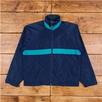 Vintage Sierra Sport Windbreaker Jacket M Track Top Blue Zip - M Regular
