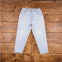 Vintage Levis 551 Jeans 32 x 26 USA Made 90s Stonewash Tapered Blue Womens - 32 Regular