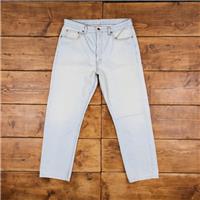 Vintage Levis 615 Jeans 35 x 30 Light Wash Straight Blue Orange Tab Denim - 35 Regular