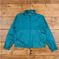 Vintage L.L.Bean Windbreaker Jacket M 90s Packable Hood Blue Womens Zip - M Regular