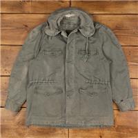 Vintage Southern Athletic Co Military Jacket M 50s USAF Field Hooded Green - M Regular