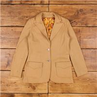 Vintage Latiffa Blazer Jacket S 70s Paisley Lined USA Made Brown Womens Button - S Regular