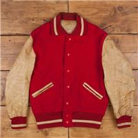Vintage N. L Whiting Co Varsity Jacket M 40s Bomber USA Made Red Snap - M Regular