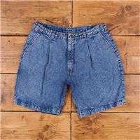 Vintage Levi's Denim Shorts 35 Levis Silver Tab Hemmed 90s Jorts Womens Blue - 35 Regular