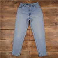 Vintage Levis 950 Jeans 31 x 33 USA Made 90s Raw Hem Stonewash Tapered Blue - 31 Regular