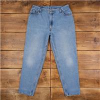 Vintage Levis 550 Jeans 35 x 31 90s Stonewash Tapered Blue Womens Red Tab - 35 Regular