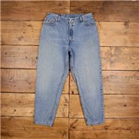 Vintage Levis 550 Jeans 32 x 28 USA Made 90s Stonewash Straight Blue Womens - 32 Regular