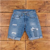 Vintage Levi's Denim Shorts 27 Levis 501 XX Raw Hem Big E Selvedge Stonewash - 27 Regular