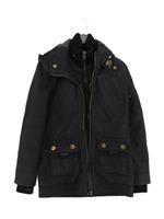 Superdry Women's Coat S Black Cotton with Polyester Parka