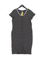 Jigsaw T-Shirt Midi Dress L in Black