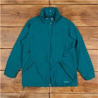 Vintage L.L.Bean Windbreaker Jacket M Gorpcore Petite Full Zip Hooded Blue - M Regular